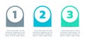 3 steps infograph. Business process info graphic template with numbers in abstract circles. Modern timeline infographics. Royalty Free Stock Photo